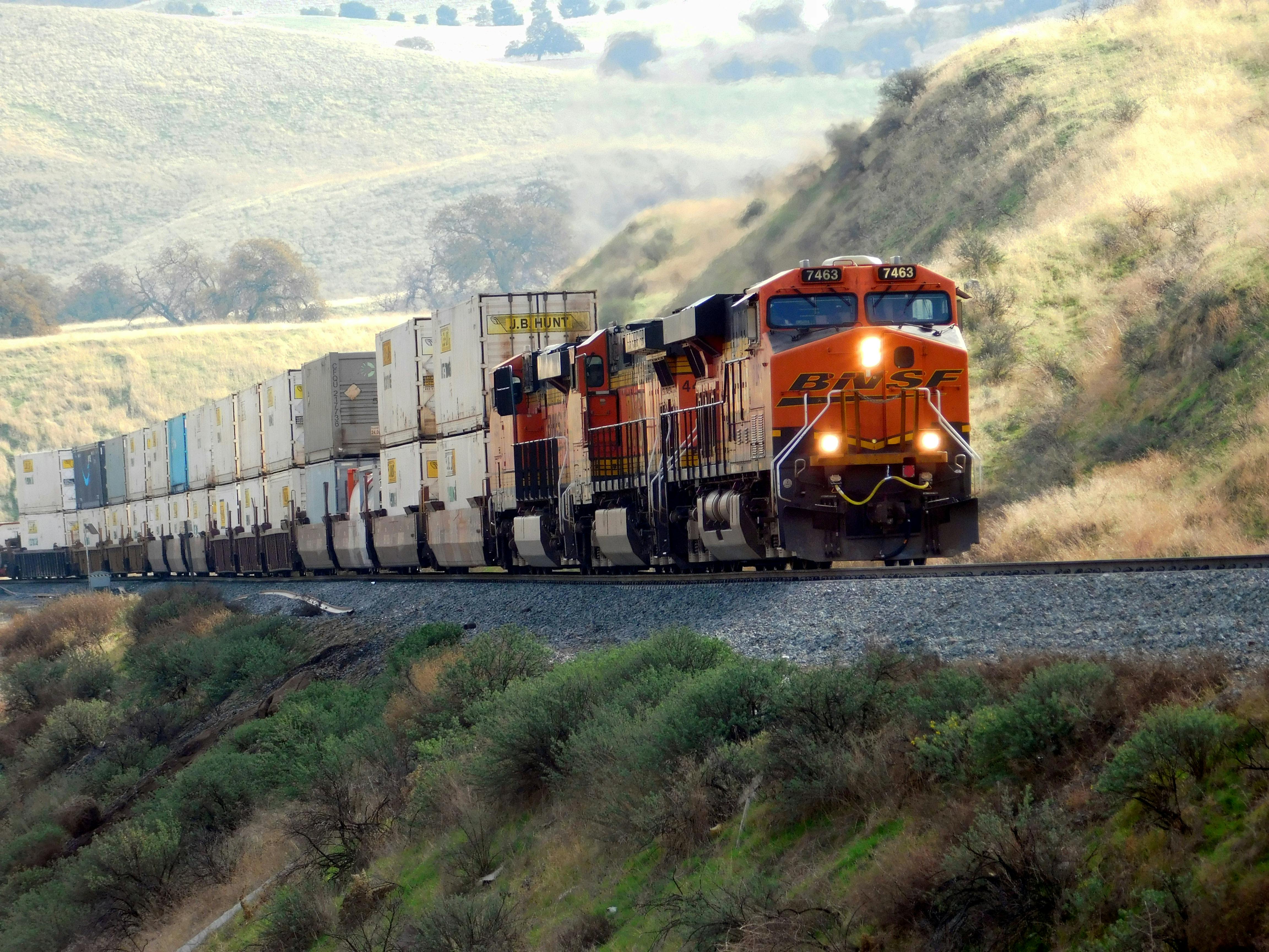 Intermodal container on rail